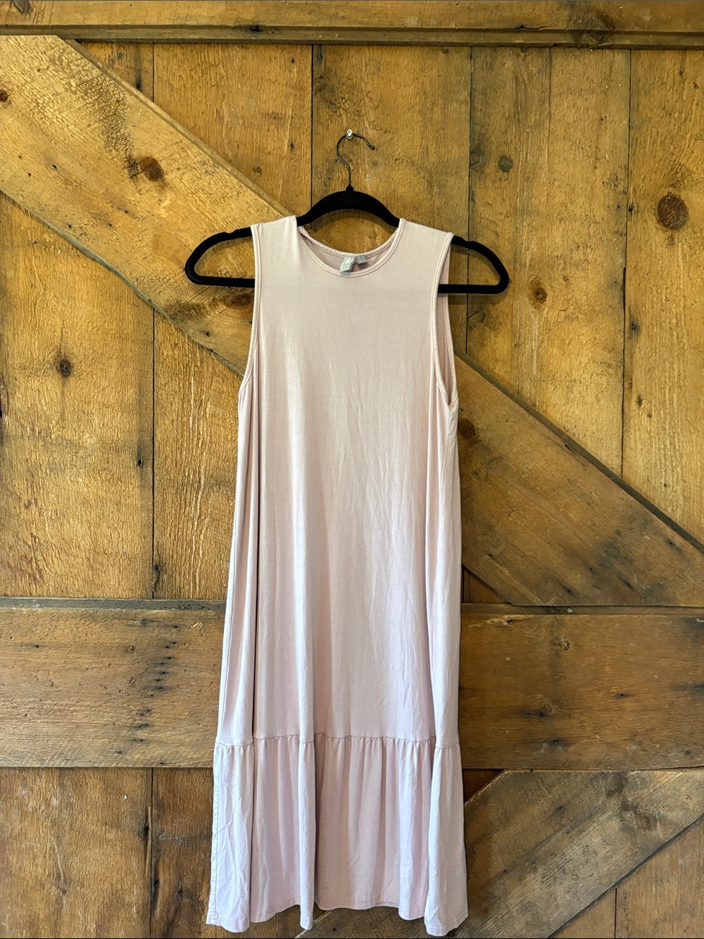 ASOS Sleeveless Mauve Midi Dress with Ruffle Hem